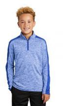 Sport-Tek � Youth PosiCharge � Electric Heather Colorblock 1/4-Zip Pullover